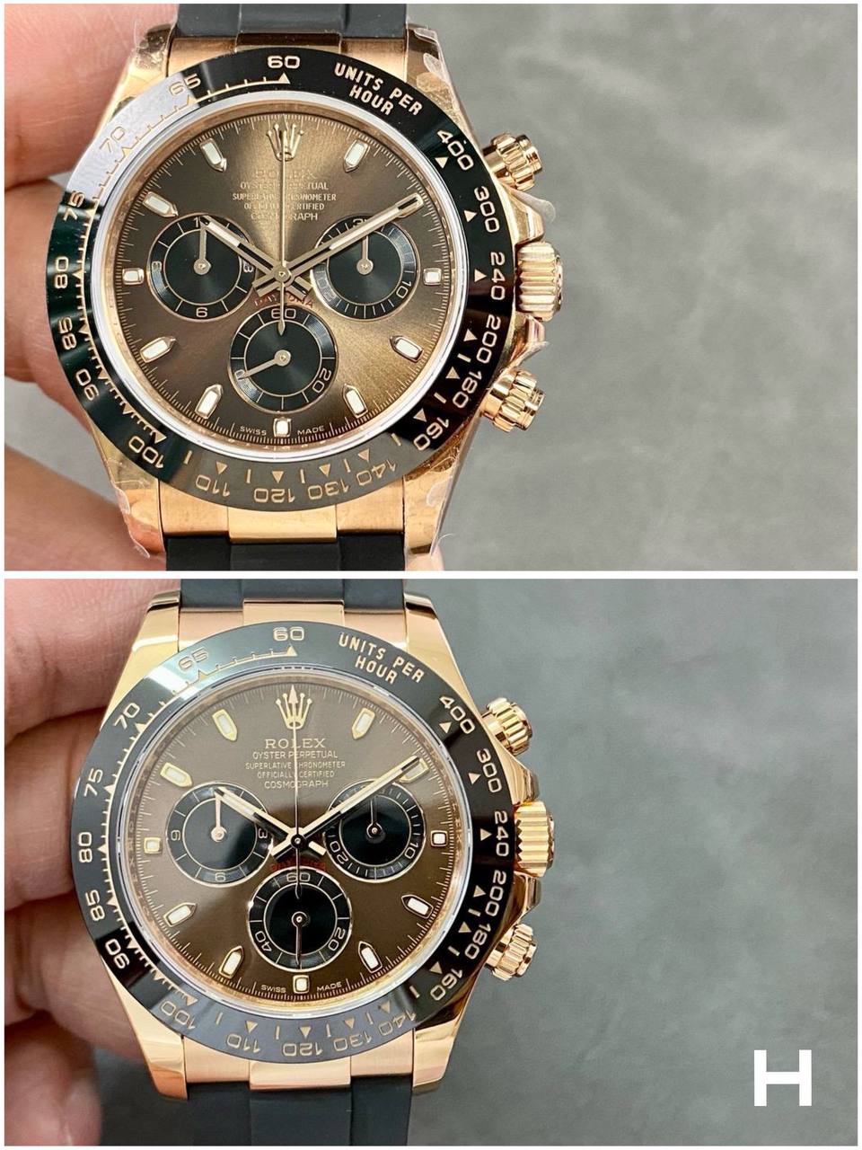 Rolex Daytona в золоте — работа мастера Ханса (на фото отмечена H)